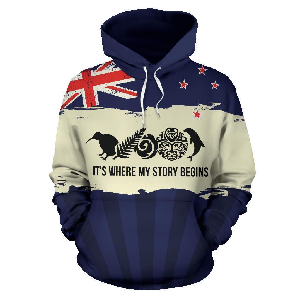 New Zealand Where My Story Begins Hoodie Navy HC1204 - Amaze Style™-Apparel