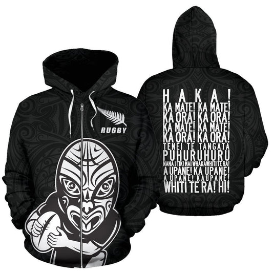 Rugby Haka New Style Zip Up Hoodie HC1205 - Amaze Style™-Apparel