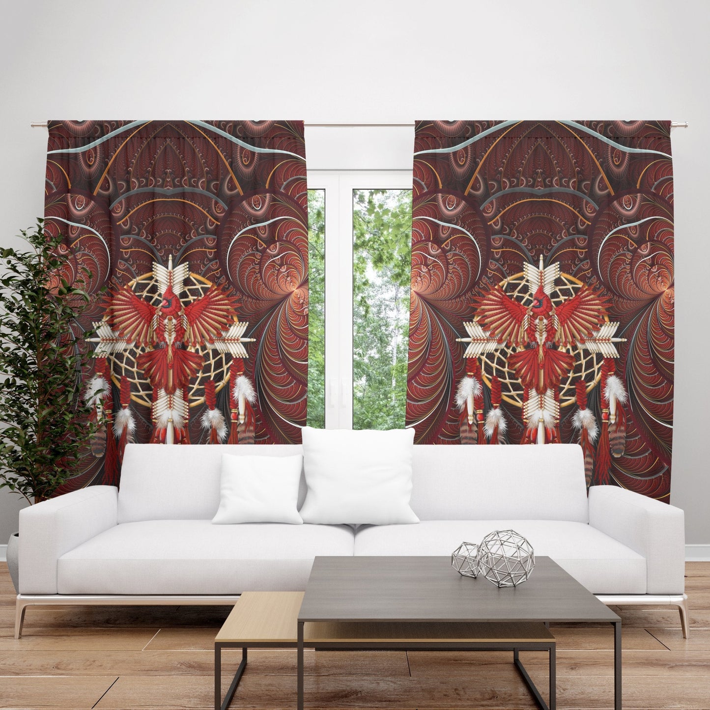 Dreamcatcher Eagle Native Blackout Thermal Grommet Window Curtains HC1803 - Amaze Style™-Curtains