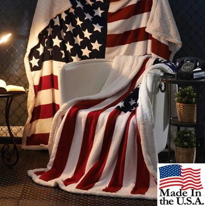 Custom blanket American Flag one nation best gift for family Sherpa Blanket HC