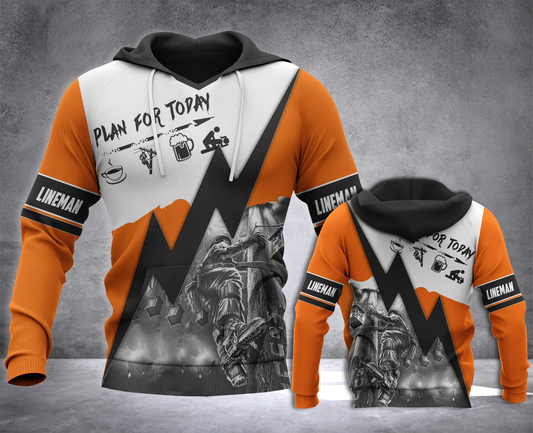 Premium 3D Printed Lineman Shirts Plan For Today MEI
