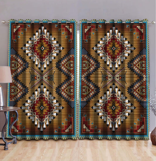 Native American Pattern 3D All Over Printed Window Curtains