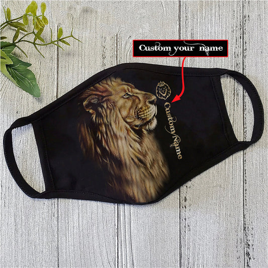 Customize Name Lion Face Mask TP