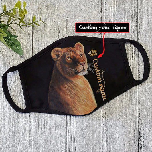 Customize Name Lion Face Mask TP