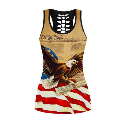 American 3D All Over Printed Legging + Hollow Tank