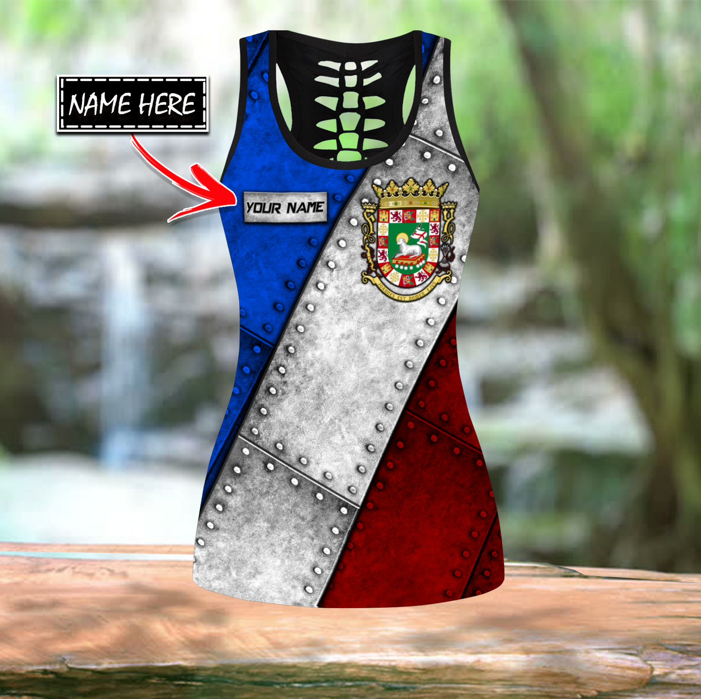 Customize Name Coat Of Arms Puerto Rico Soldier Combo Outfit