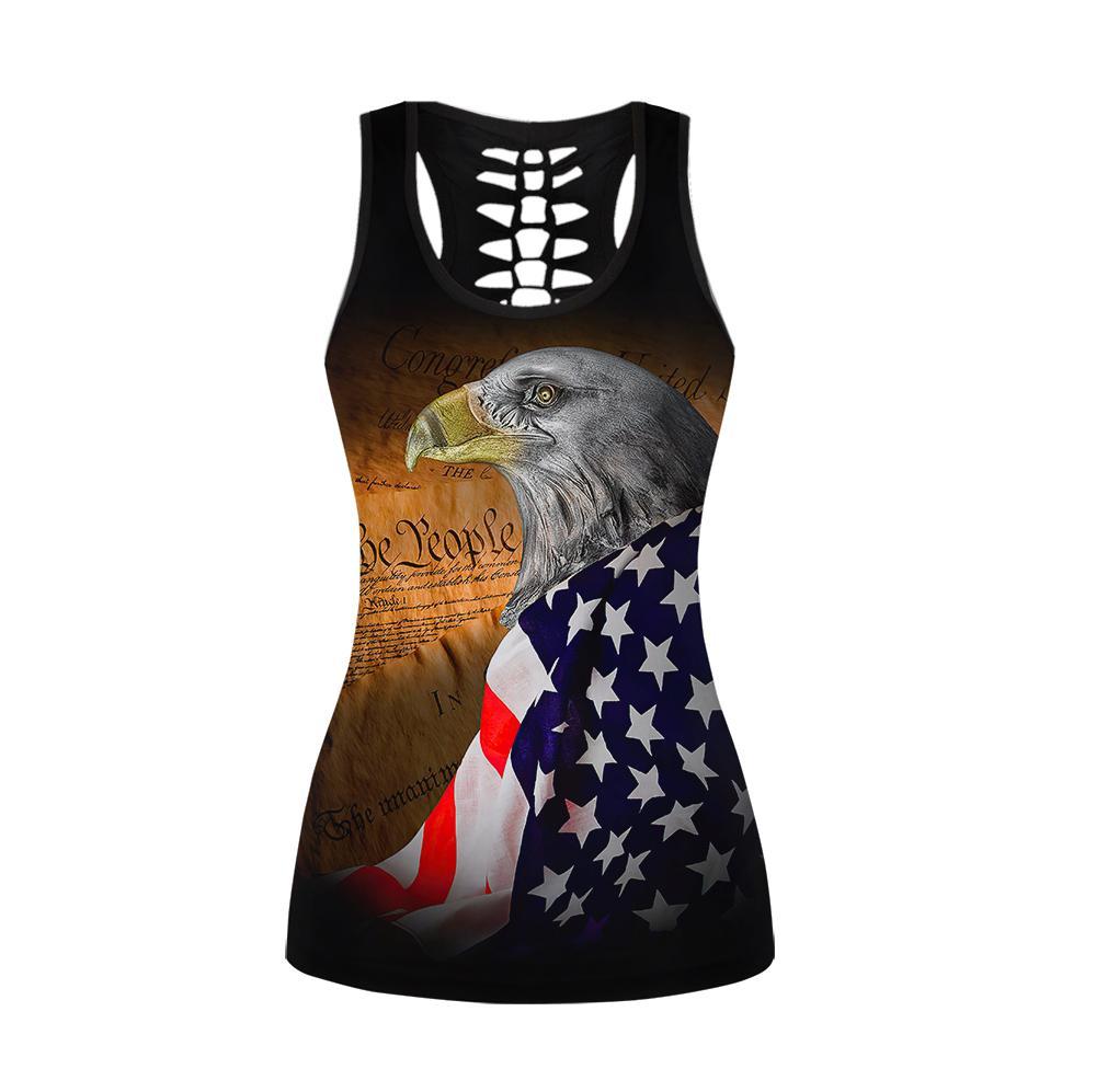 American 3D All Over Printed Legging + Hollow Tank