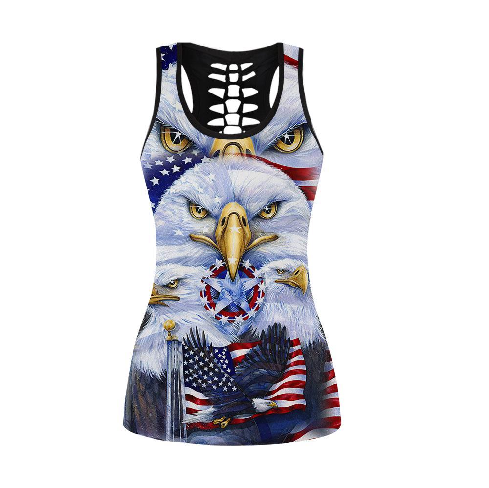 American 3D All Over Printed Legging + Hollow Tank