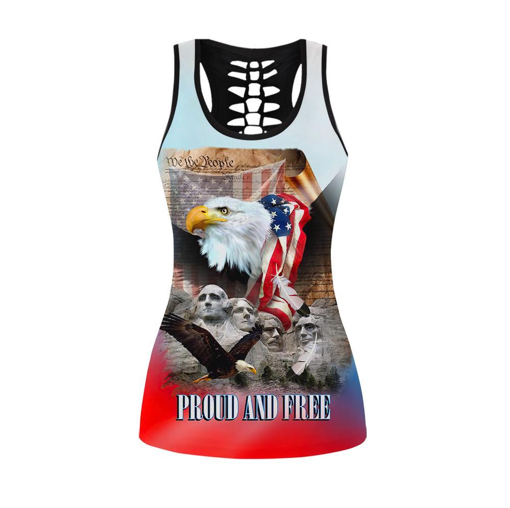 American 3D All Over Printed Legging + Hollow Tank
