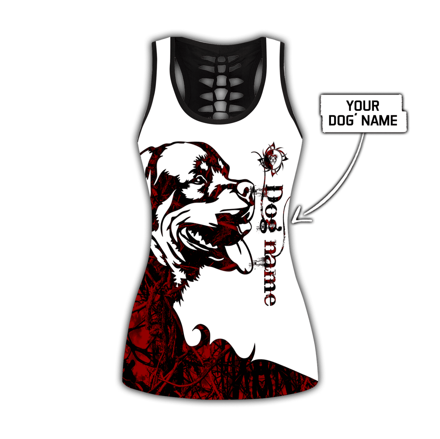 Rottweiler Red Tattoos Legging + Hollow Tank Combo