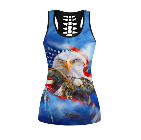 American 3D All Over Printed Legging + Hollow Tank