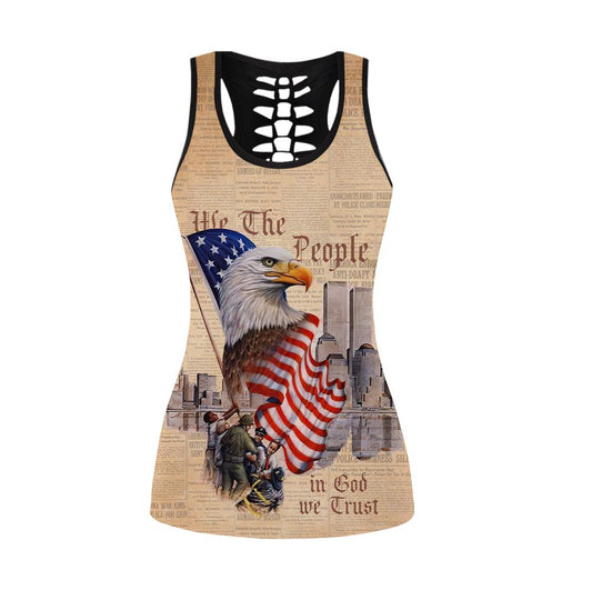American 3D All Over Printed Legging + Hollow Tank