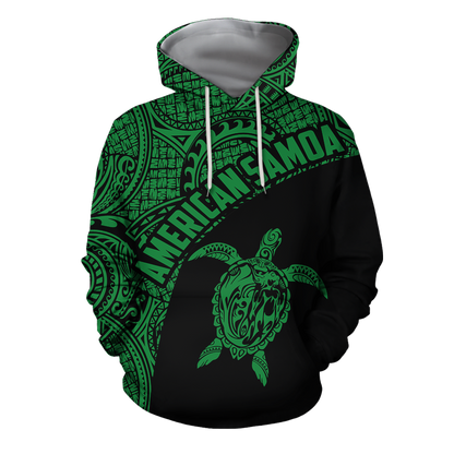 American Samoa Polynesian Hoodie - GREEN PL - Amaze Style™-Apparel