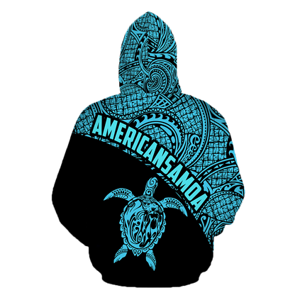 American Samoa Polynesian Hoodie - Blue PL - Amaze Style™-Apparel