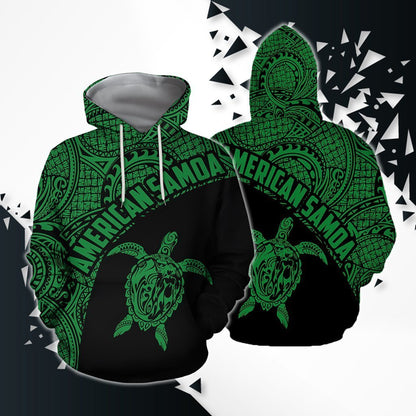 American Samoa Polynesian Hoodie - GREEN PL - Amaze Style™-Apparel