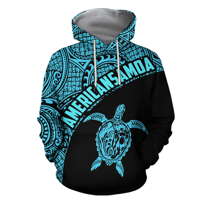 American Samoa Polynesian Hoodie - Blue PL - Amaze Style™-Apparel