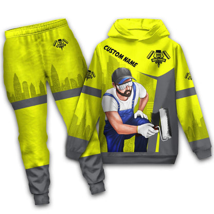 Tmarctee Customized Name House Painter 3D All Over Printed Combo Hoodie + Sweatpant HP23 MH28102102ND