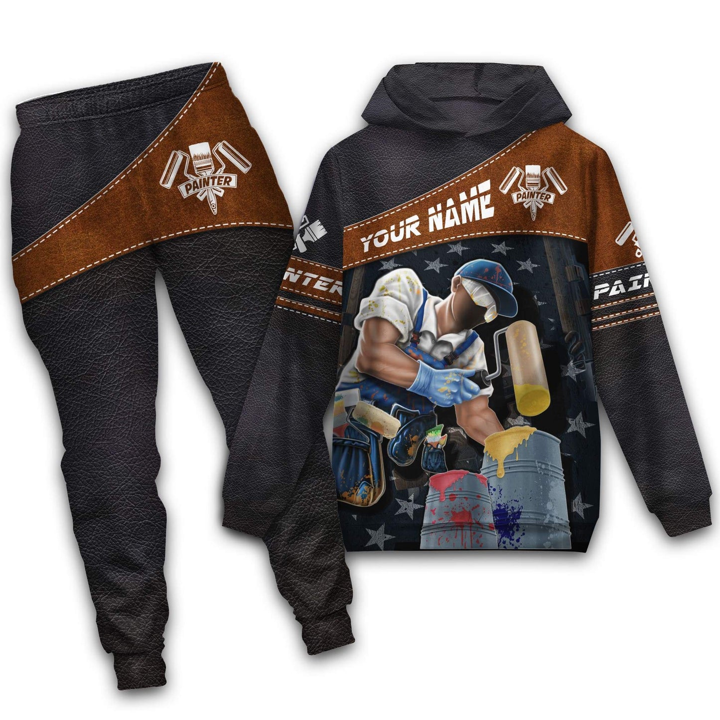 Tmarctee Customized Name House Painter 3D All Over Printed Combo Hoodie + Sweatpant HP29 SN10112103VH