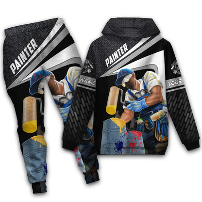 Tmarctee Customized Name House Painter 3D All Over Printed Combo Hoodie + Sweatpant HP30 SN10112105VH
