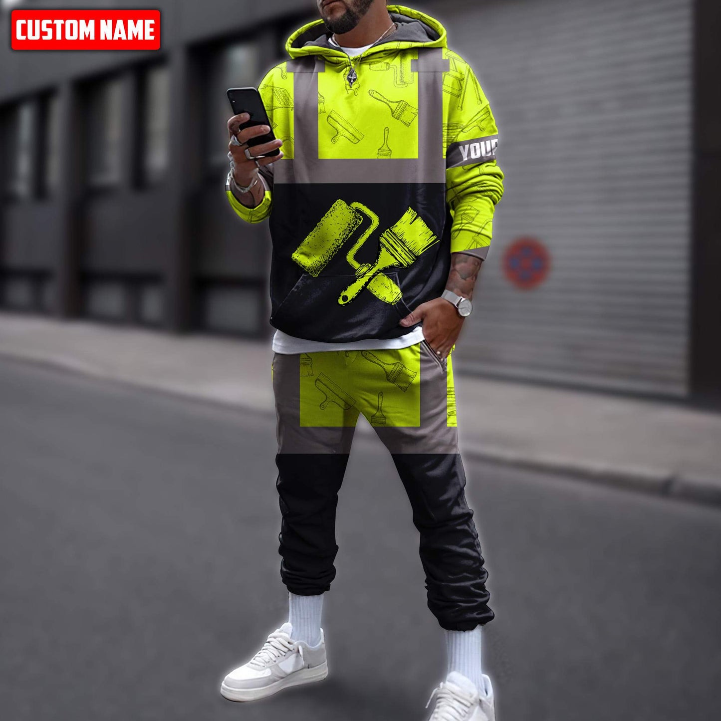 Tmarctee Customized Name House Painter 3D All Over Printed Combo Hoodie + Sweatpant HP31 SN11112101