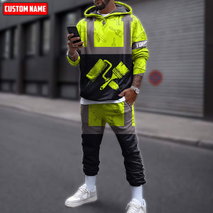 Tmarctee Customized Name House Painter 3D All Over Printed Combo Hoodie + Sweatpant HP31 SN11112101