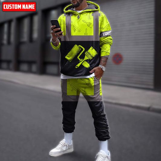 Tmarctee Customized Name House Painter 3D All Over Printed Combo Hoodie + Sweatpant HP31 SN11112101