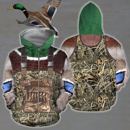 3D All Over Printed Duck Hunting Camo Outfit Cover - Amaze Style™-Apparel