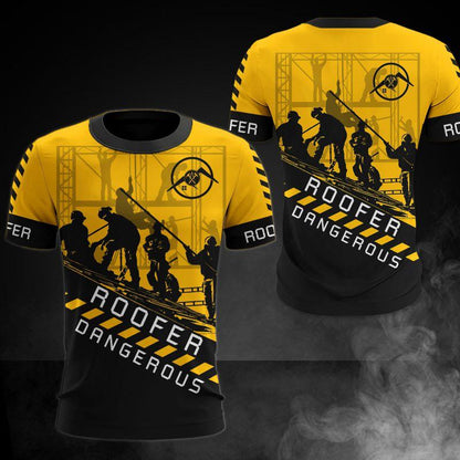 The Roofer Man Green 3D All Over Printed Shirts For Men