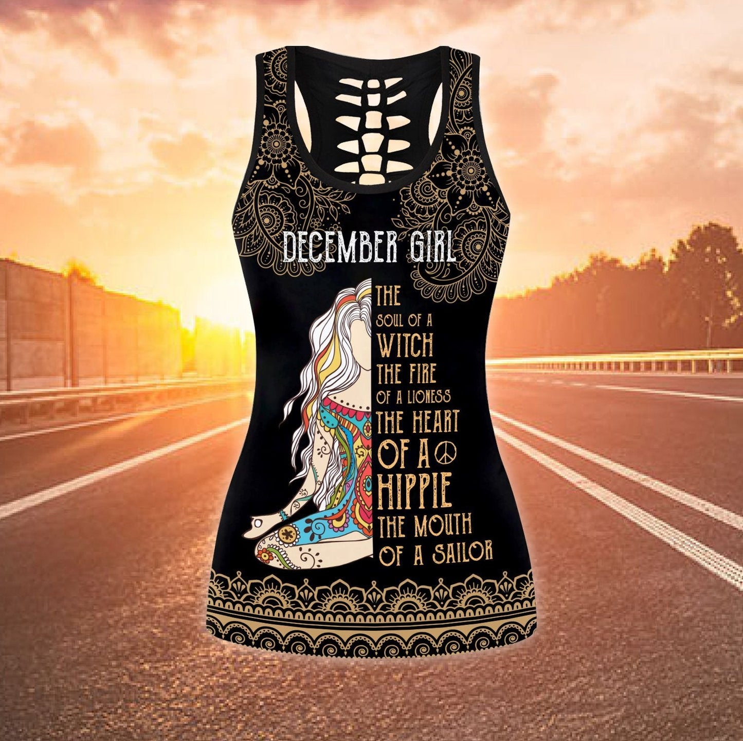 December girl The soul of a Witch Yoga Combo Legging Tank