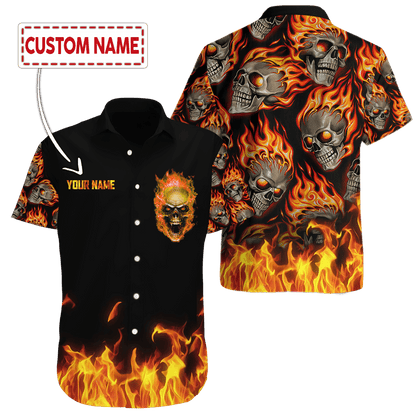 Customized Name Skull 3D All Over Printed Unisex Shirts