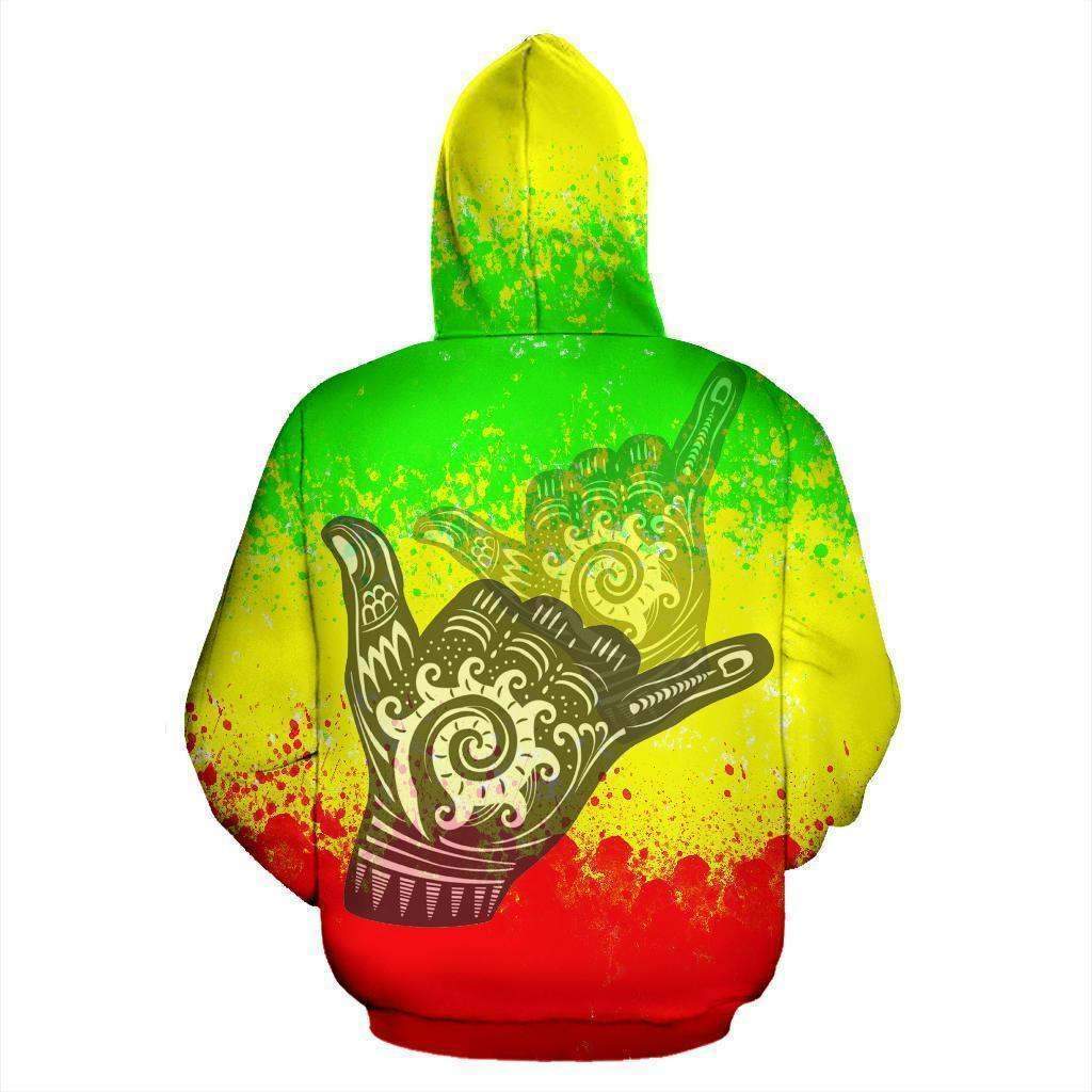 Hawaii All Over Hoodie - Polynesian Shaka Hawaii Map Reggae - HC05 - Amaze Style™-Apparel