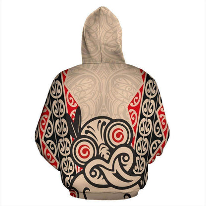 Hei Tiki With Maori Pattern Zip Hoodie HC2502 - Amaze Style™-Apparel