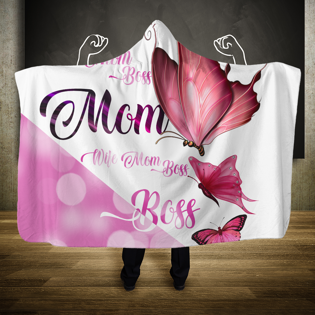 3D All Over Love Mom Butterflies Hoodie Dress Blanket - Amaze Style™-Apparel