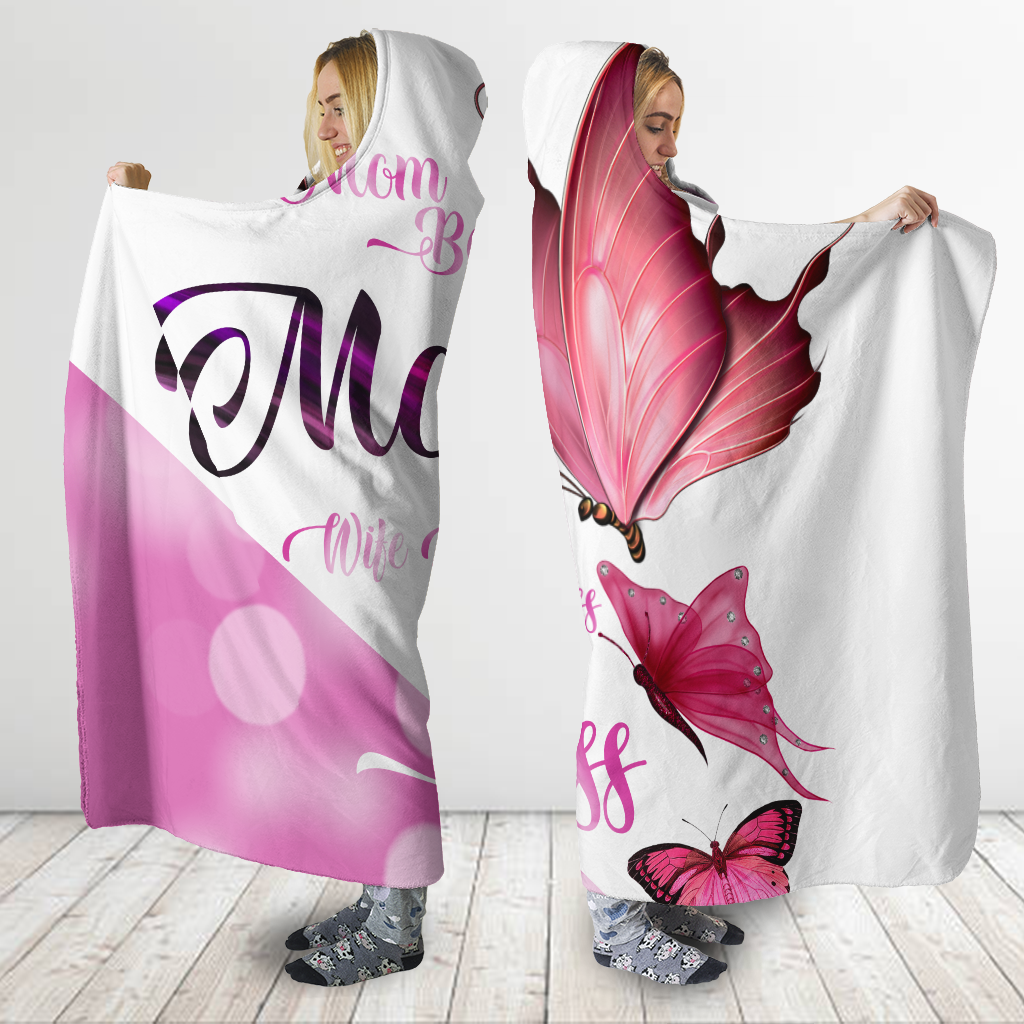 3D All Over Love Mom Butterflies Hoodie Dress Blanket - Amaze Style™-Apparel