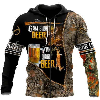 Premium Hunt Deer and Drink Beer Unisex Shirt