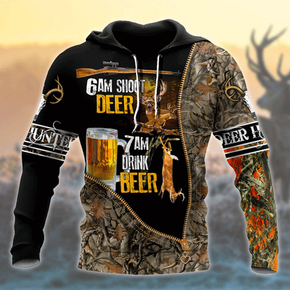 Premium Hunt Deer and Drink Beer Unisex Shirt