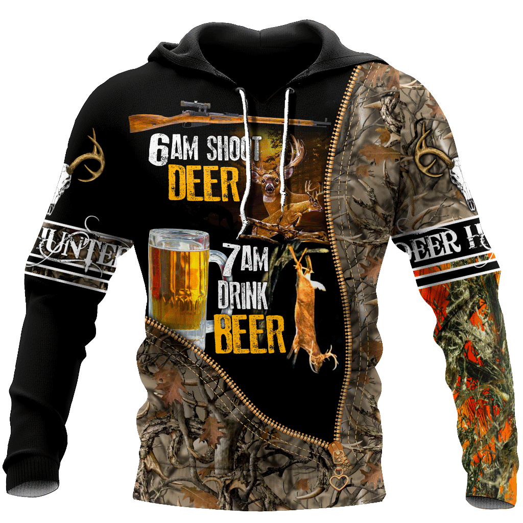 Premium Hunt Deer and Drink Beer Unisex Shirt