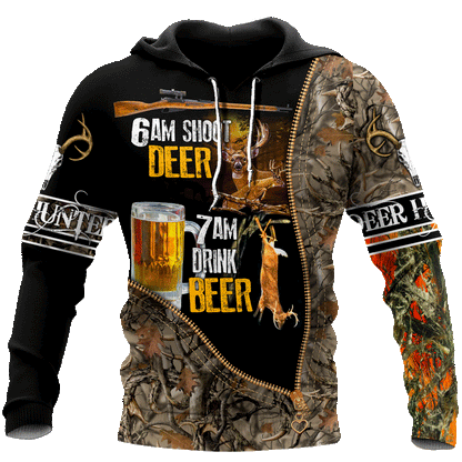 Premium Hunt Deer and Drink Beer Unisex Shirt