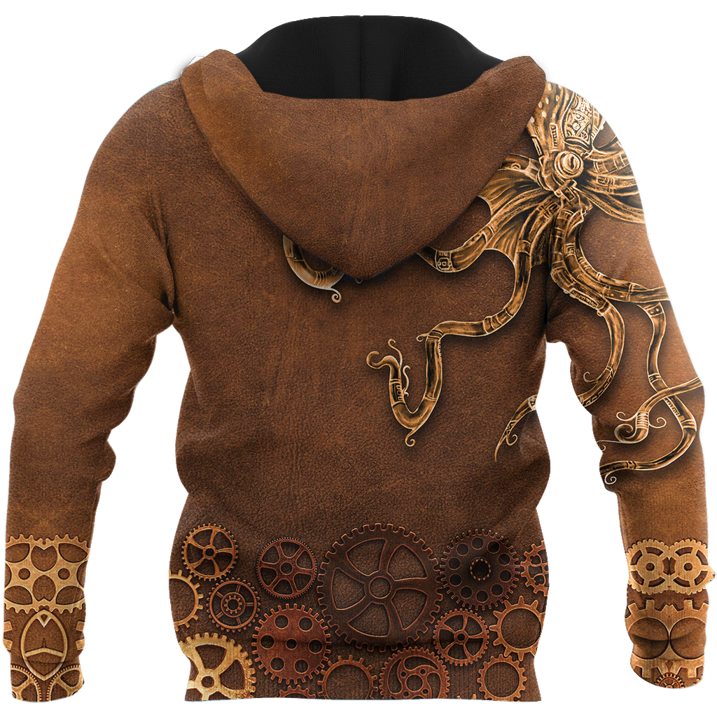 Octopus Steampunk Mechanic All Over Printed Hoodie For Men and Women TN