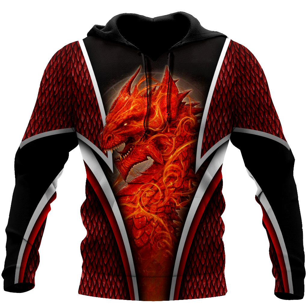 Premium Red Fire Dragon All Over Printed Shirts For Men And Women MEI