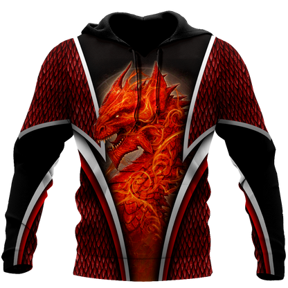 Premium Red Fire Dragon All Over Printed Shirts For Men And Women MEI