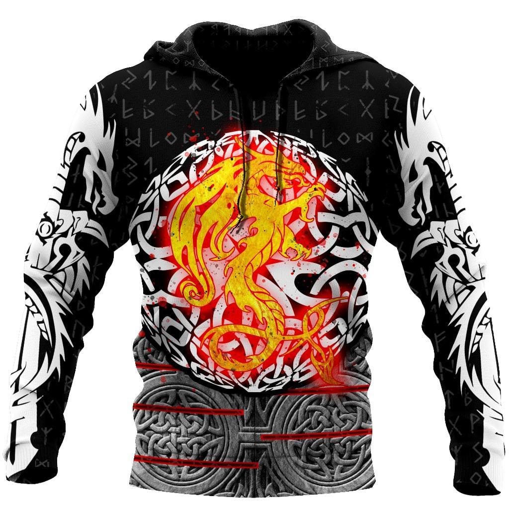 Nidhogg Viking Tattoo 3D Over Printed Hoodie Cloak for Men and Women-ML