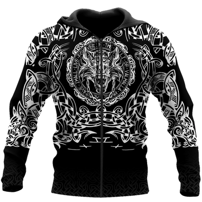 Fenrir Viking 3D Over Printed Hoodie for Men and Women-ML