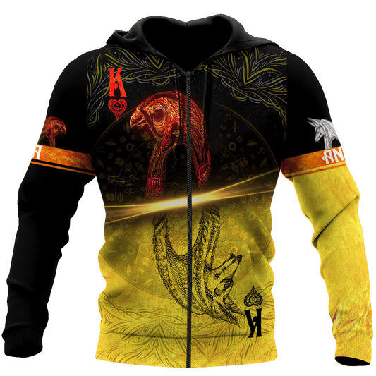 Ace Poker Ancient Egypt Anubis And Ra God All 3D Over Printed Unisex Hoodie ML