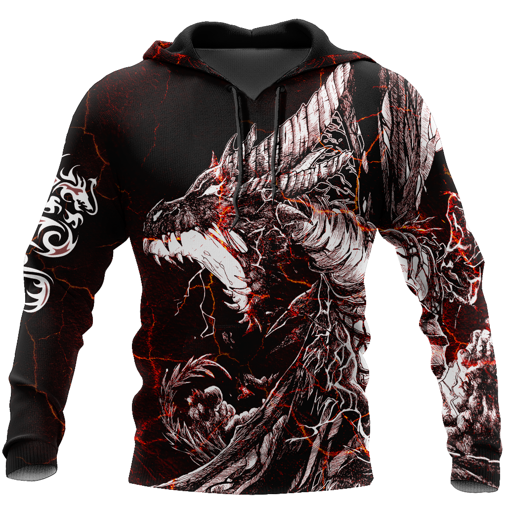 Red Black Tattoo Dragon Hoodie T Shirt For Men and Women HAC190502-NM-Apparel-NM-Hoodie-S-Vibe Cosy™