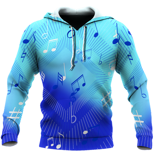 Music Notes Blue 3D All Over Printes