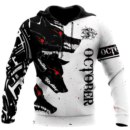 The Dark Wolf October 3D All Over Printed Unisex Deluxe Hoodie ML