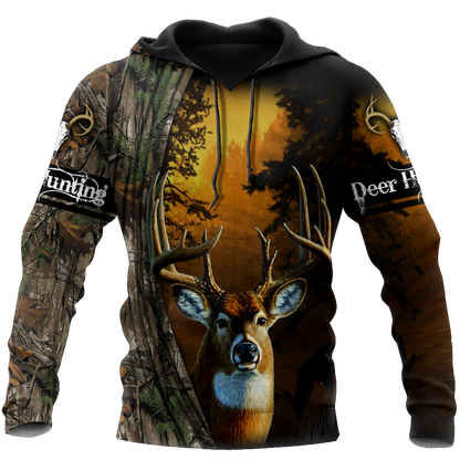 Hunting Deer and Drinking Beer 3D All Over Print Hoodie