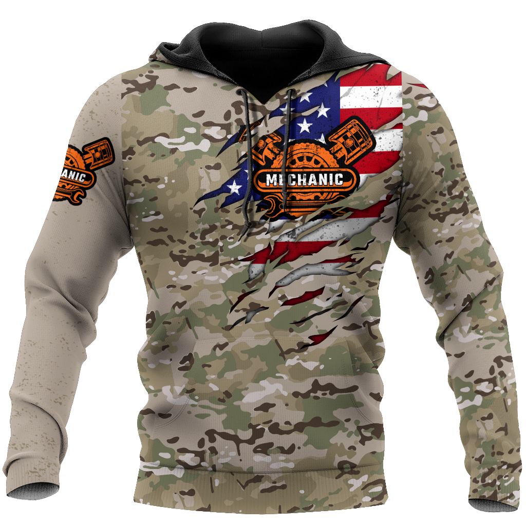 Mechanic Camo 3D All Over Printed Hoodie For Men and Women TN