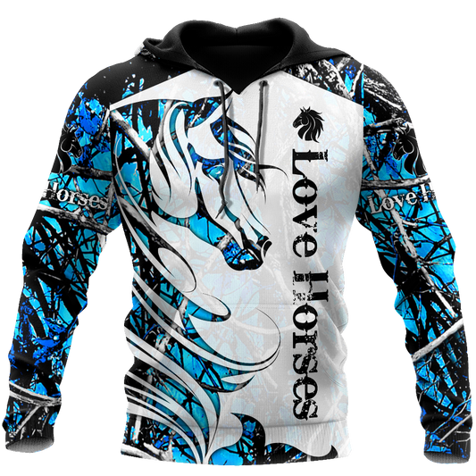 Horse Camo Blue Pattern 3D All Over Printed Shirts Pi050502 - Amaze Style™-Apparel